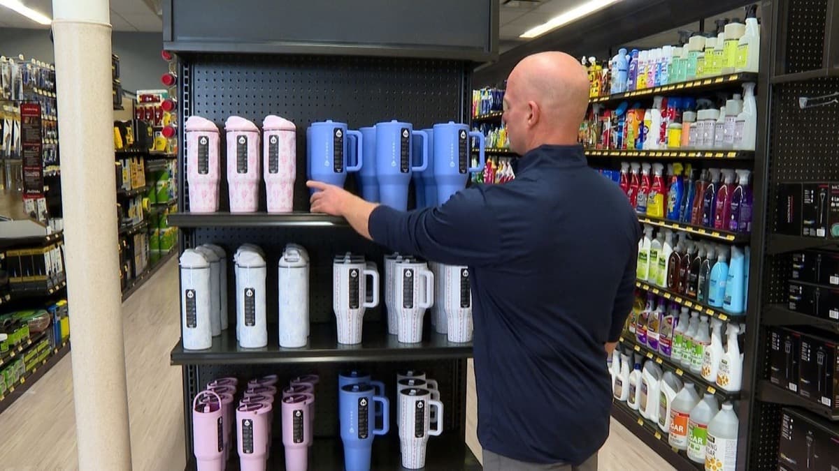 Tools and home goods on the shelves